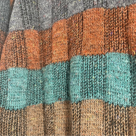 Vintage Hom Creation France Striped Knit Sweater Faux Leather Size Large 52 GUC - Picture 9 of 16